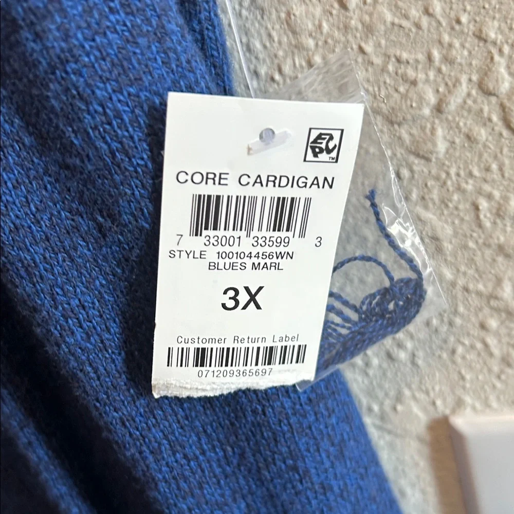 Karen Scott Deep Blue Open Front Cardigan - Picture 3 of 4